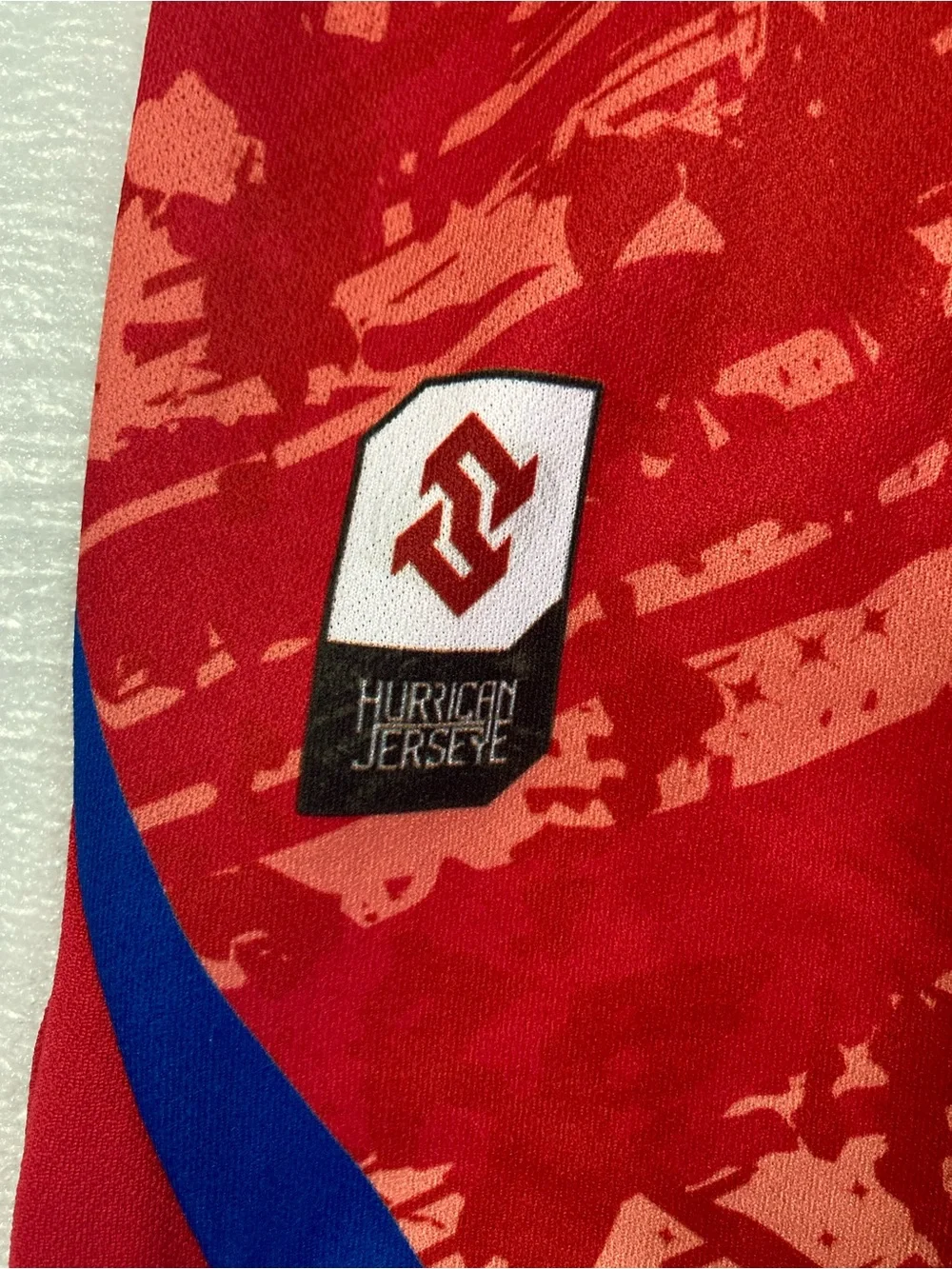 Unbranded Red Men’s Athletic Jersey with Blue Accents - Picture 6 of 9